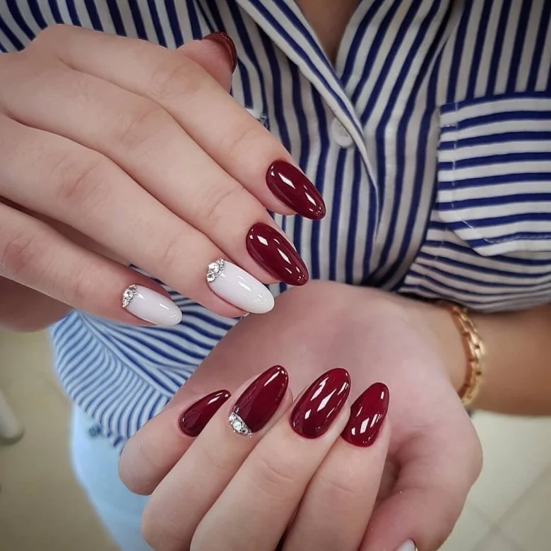 25 Cherry Red Fall Nails With Glossy Finish Style