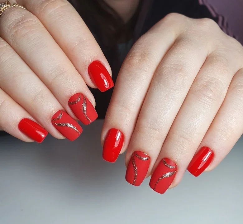 25 Cherry Red Fall Nails With Glossy Finish Style