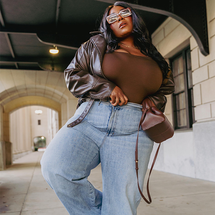 Casual Cool with Faux Leather and Wide-Leg Jeans Casual Cool with Faux Leather and Wide-Leg Jeans — Plus Size Outfits