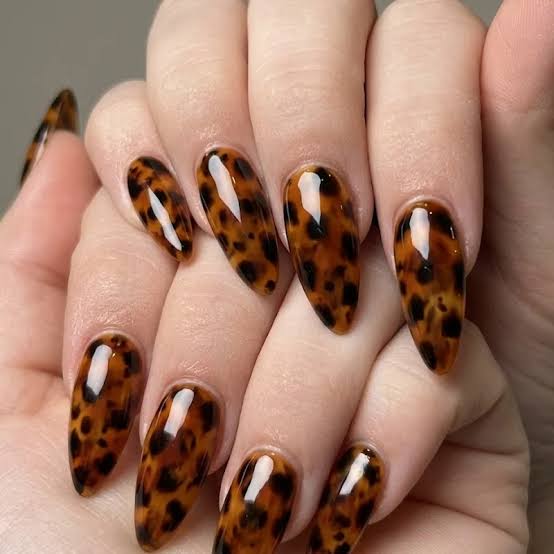 Classic Warm Brown Tortoise Shell Almonds Classic Warm Brown Tortoise Shell Almonds — Tortoise Shell Nails