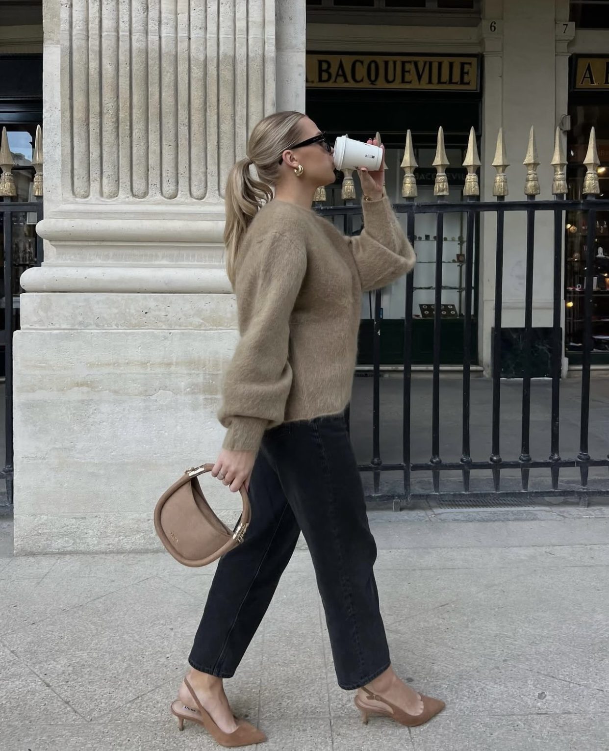 Cozy Chic: Camel Fuzzy Sweater with Black Denim Cozy Chic: Camel Fuzzy Sweater with Black Denim — Classy Outfits