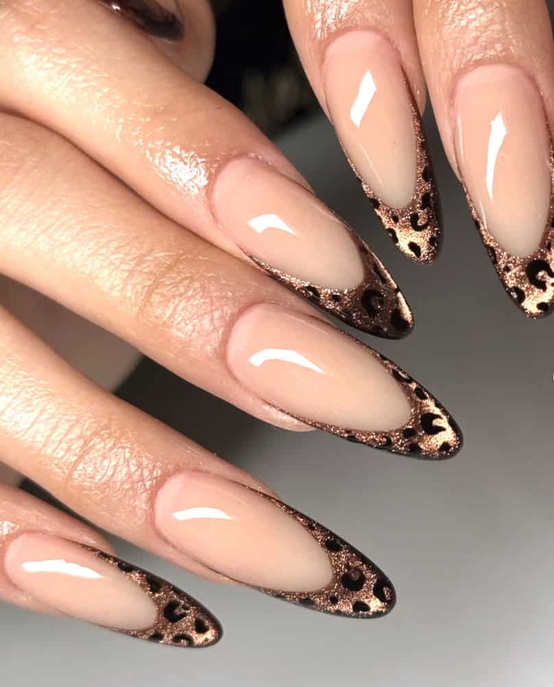 Leopard Print French Tip Stiletto Nails Leopard Print French Tip Stiletto Nails — Leopard Print Nails