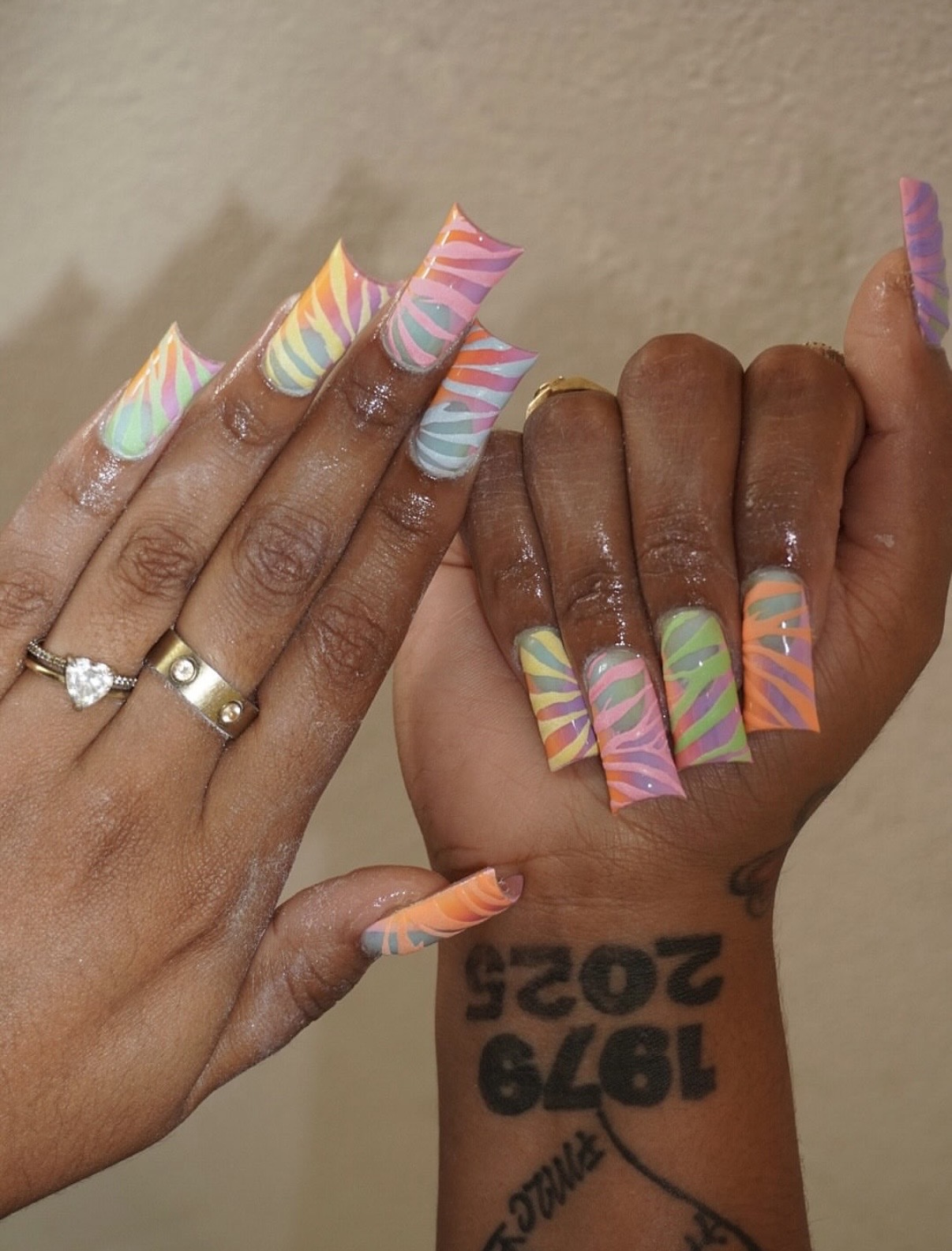 Pastel Rainbow Zebra Duck Nails Pastel Rainbow Zebra Duck Nails