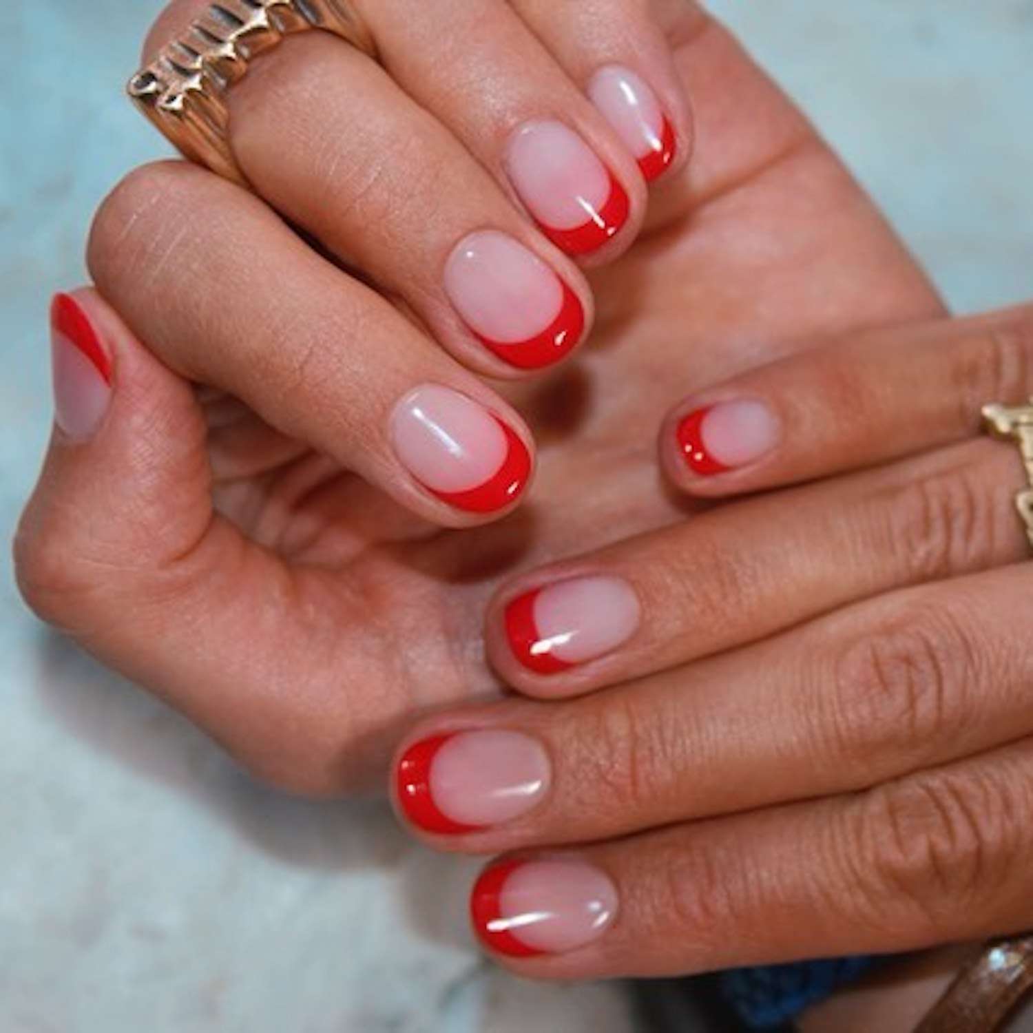 French Tips Visual Idea — Red French Tip Nails