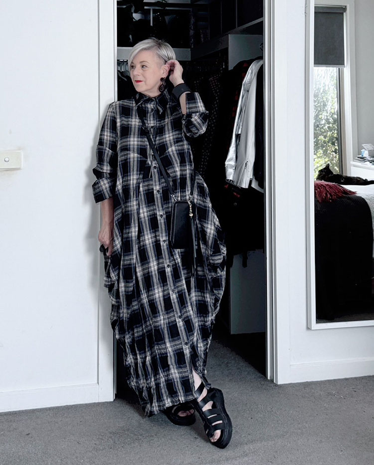 Oversized Plaid Collared Dress Oversized Plaid Collared Dress — Rock and Roll Outfits