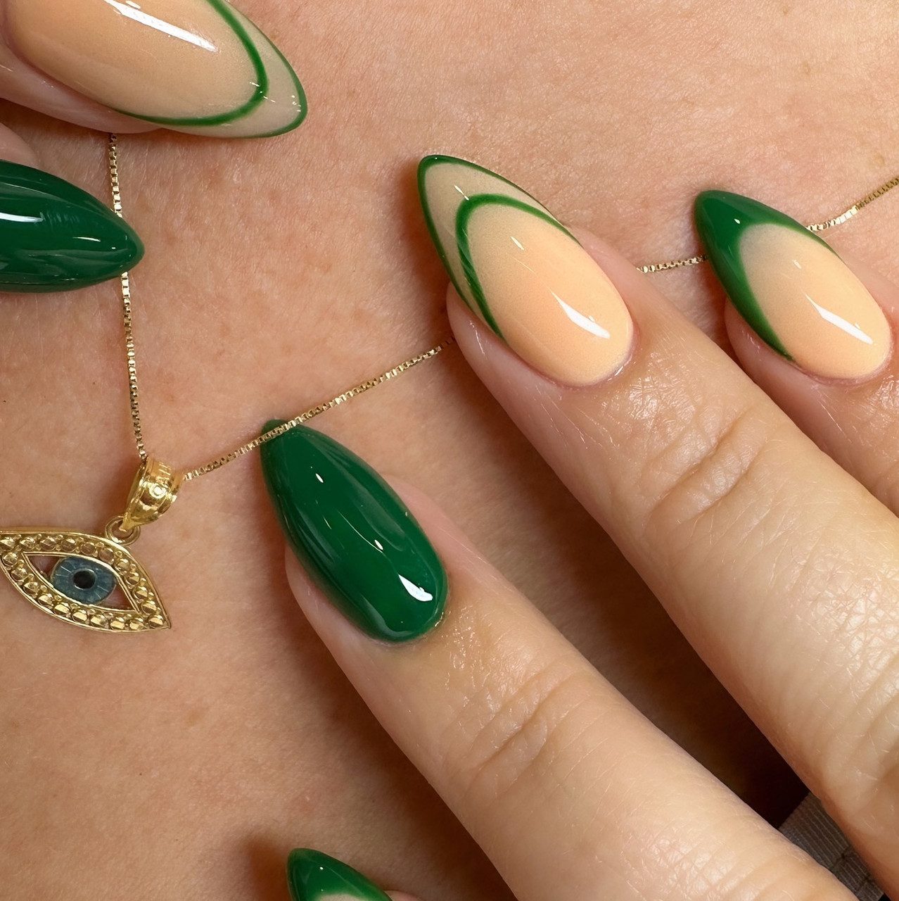 High-Gloss Visual Idea — Green Nails