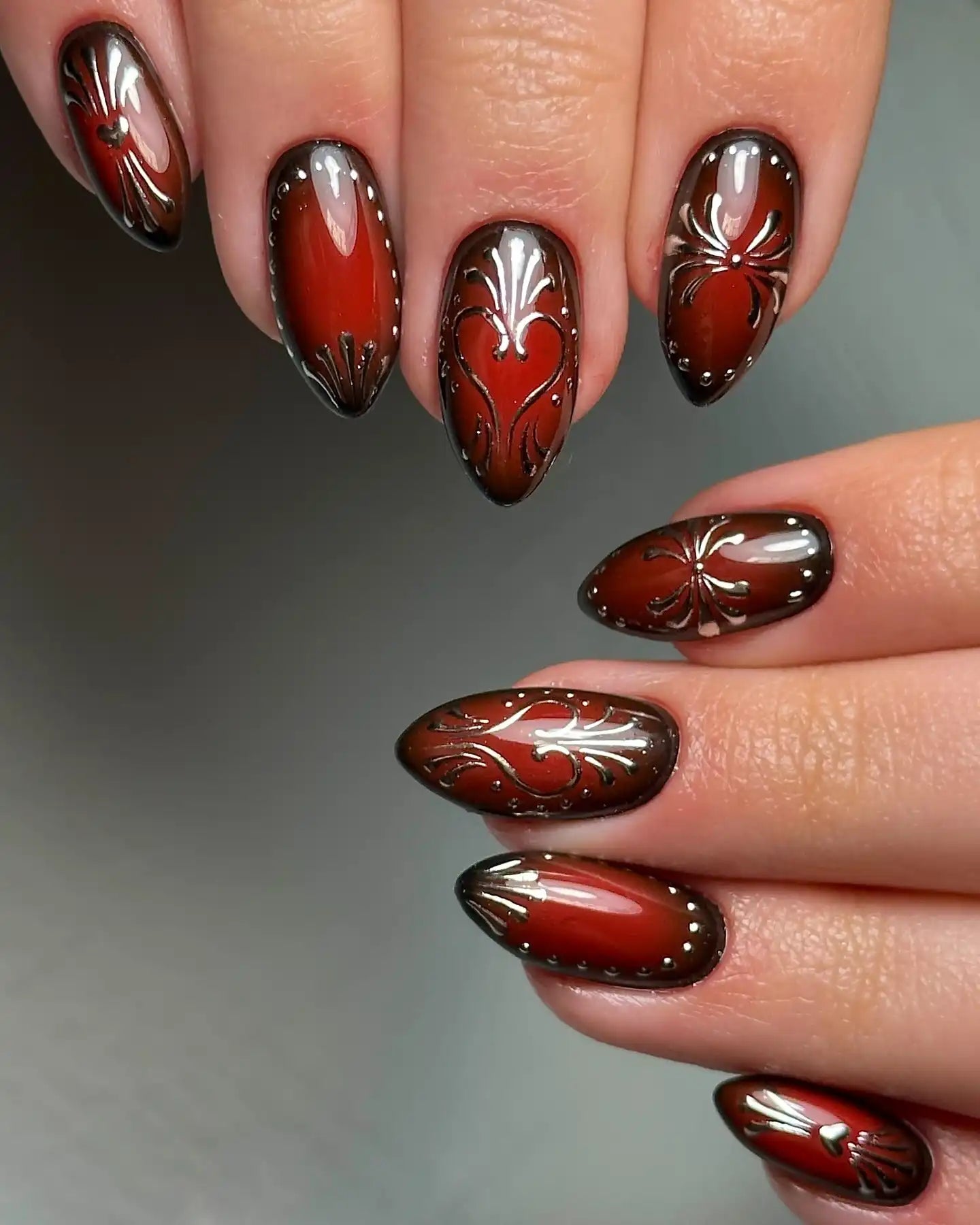 Glossy Black with Red Dripping Effect Glossy Black with Red Dripping Effect — Red and Black Nails
