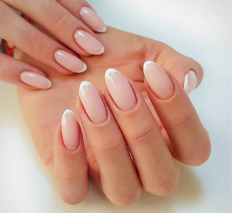 Nude Base Clean White French Tips — Nails for Teens