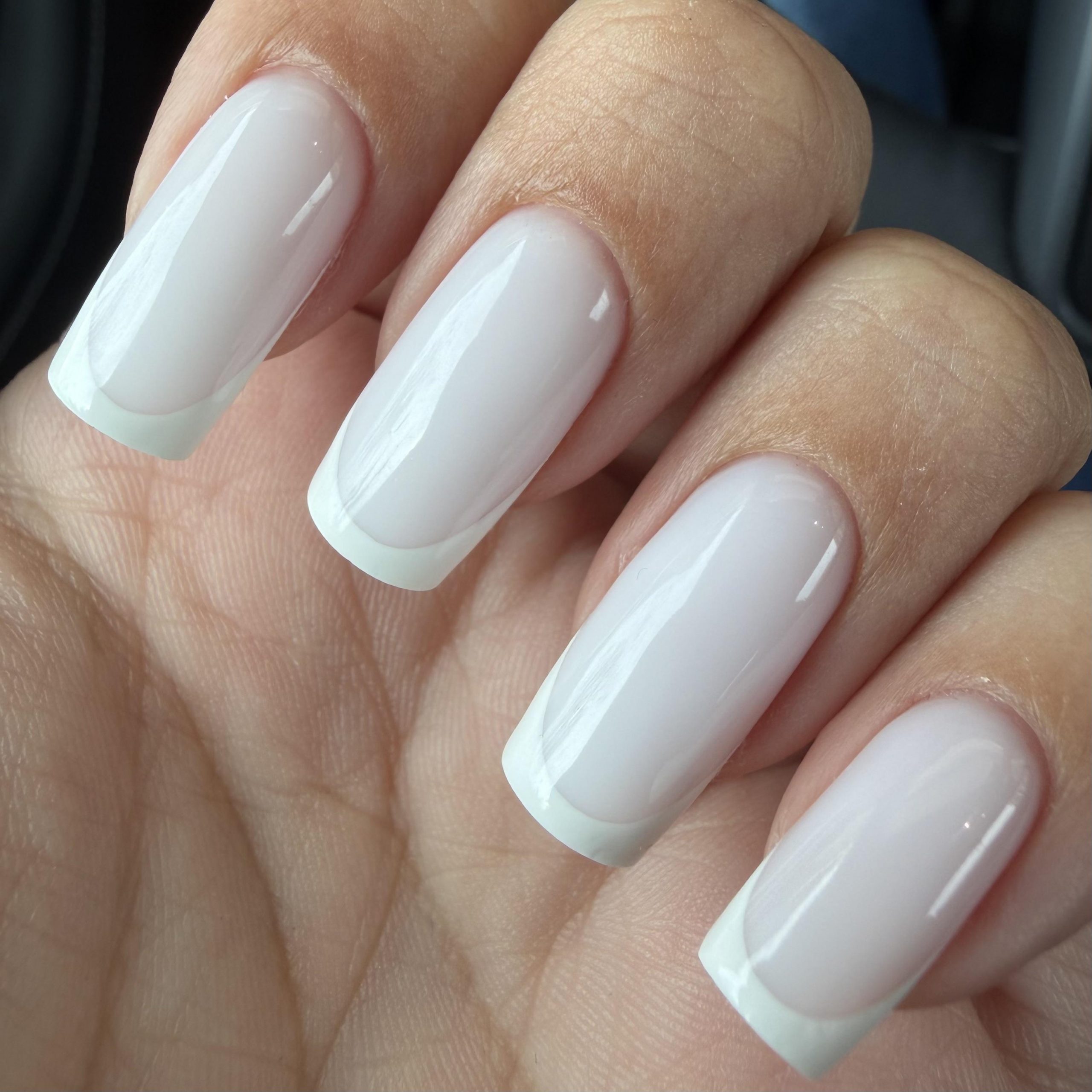 Milky White Base French Tip — White French Tip Nails
