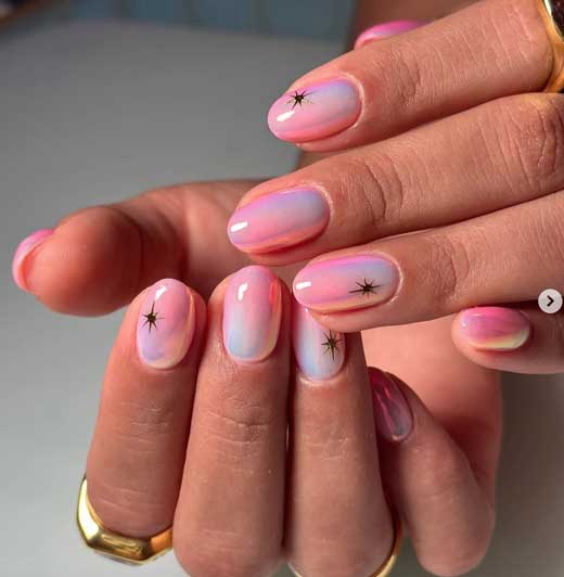 Sheer Pink to Yellow Shimmer Ombre Coffin Sheer Pink to Yellow Shimmer Ombre Coffin — Ombre Nails
