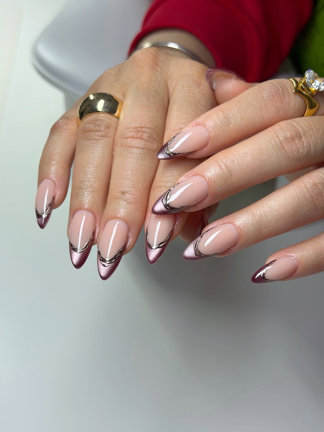 Dual-Tone Metallic French Tips Dual-Tone Metallic French Tips — Chrome French Tip Nails