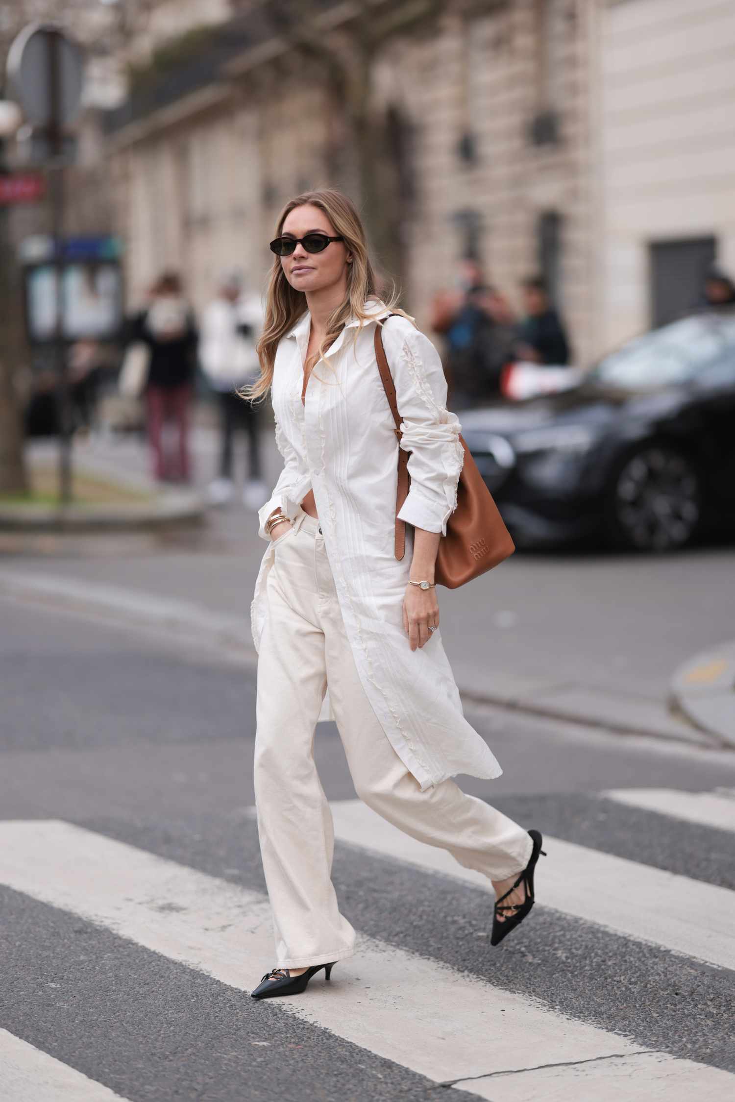 Oversized Cotton Shirt with Wide-Leg Trousers — Clean Girl Outfits