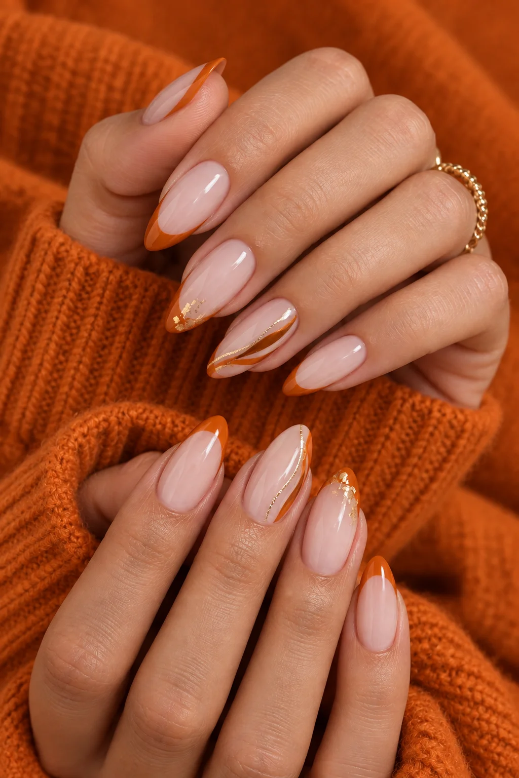 Fall Visual Idea — Orange Nails