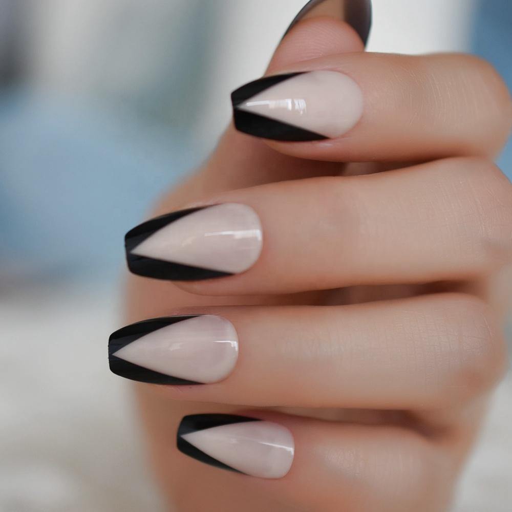 Glossy Visual Idea — Short Coffin Nails