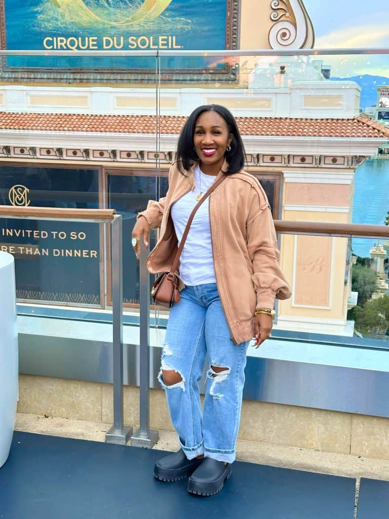 Casual Vegas Exploration: Oversized Bomber and Ripped Jeans — Vegas Outfits
