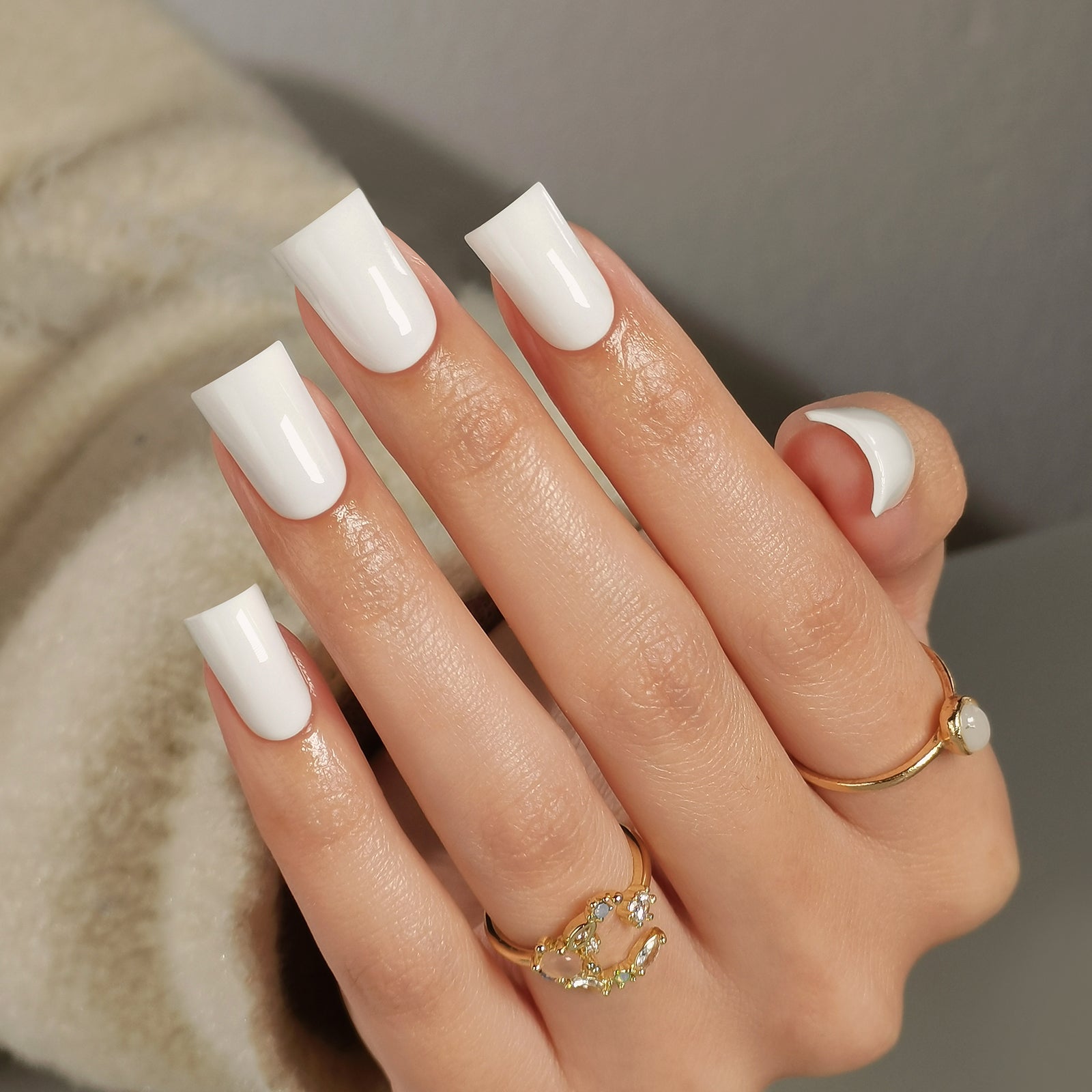 Chic Solid White Square Nails Chic Solid White Square Nails — Duck Nails