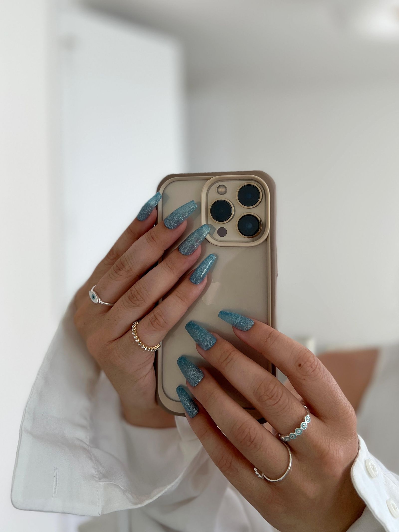 Vibrant Multi-Color Ombre Coffin Nails
