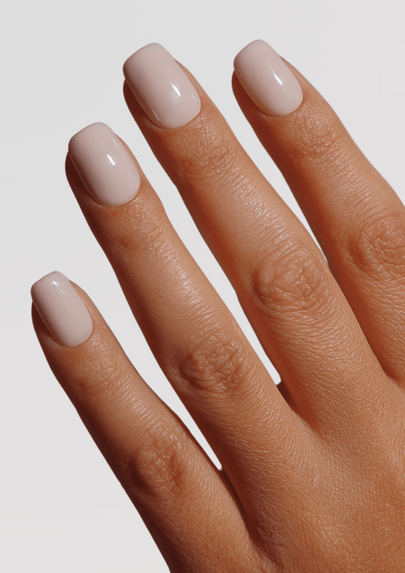 Flawless Pale Pink Short Squares — Builder Gel Nails