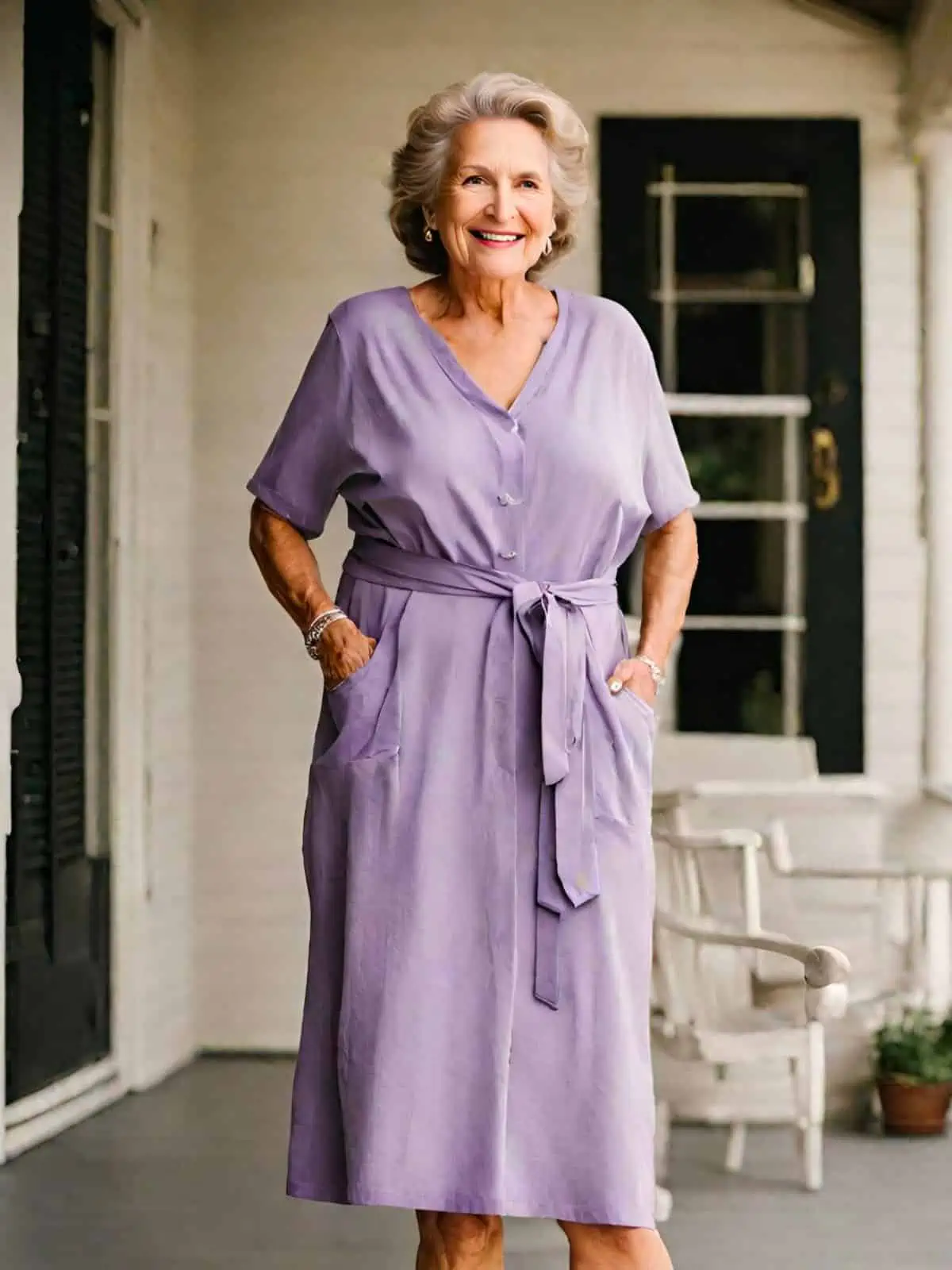Flowing Lavender Midi Dress Elegance Flowing Lavender Midi Dress Elegance — Outfits for Women Over 70