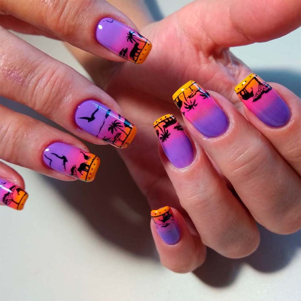 Palm Trees Birds Elephants Visual Idea Palm Trees Birds Elephants Visual Idea — Tropical Nails
