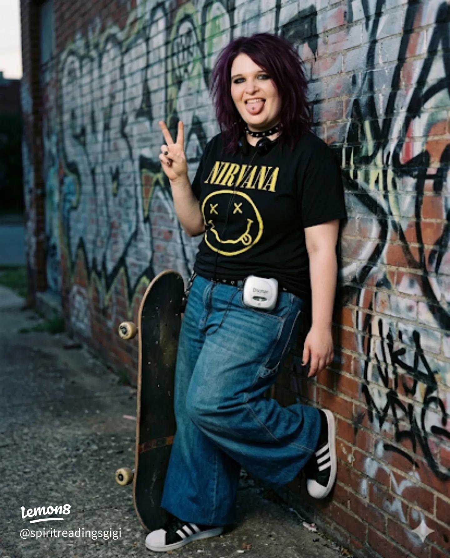 Iconic Band Tee with Wide-Leg Jeans and Platforms — Grunge Outfits
