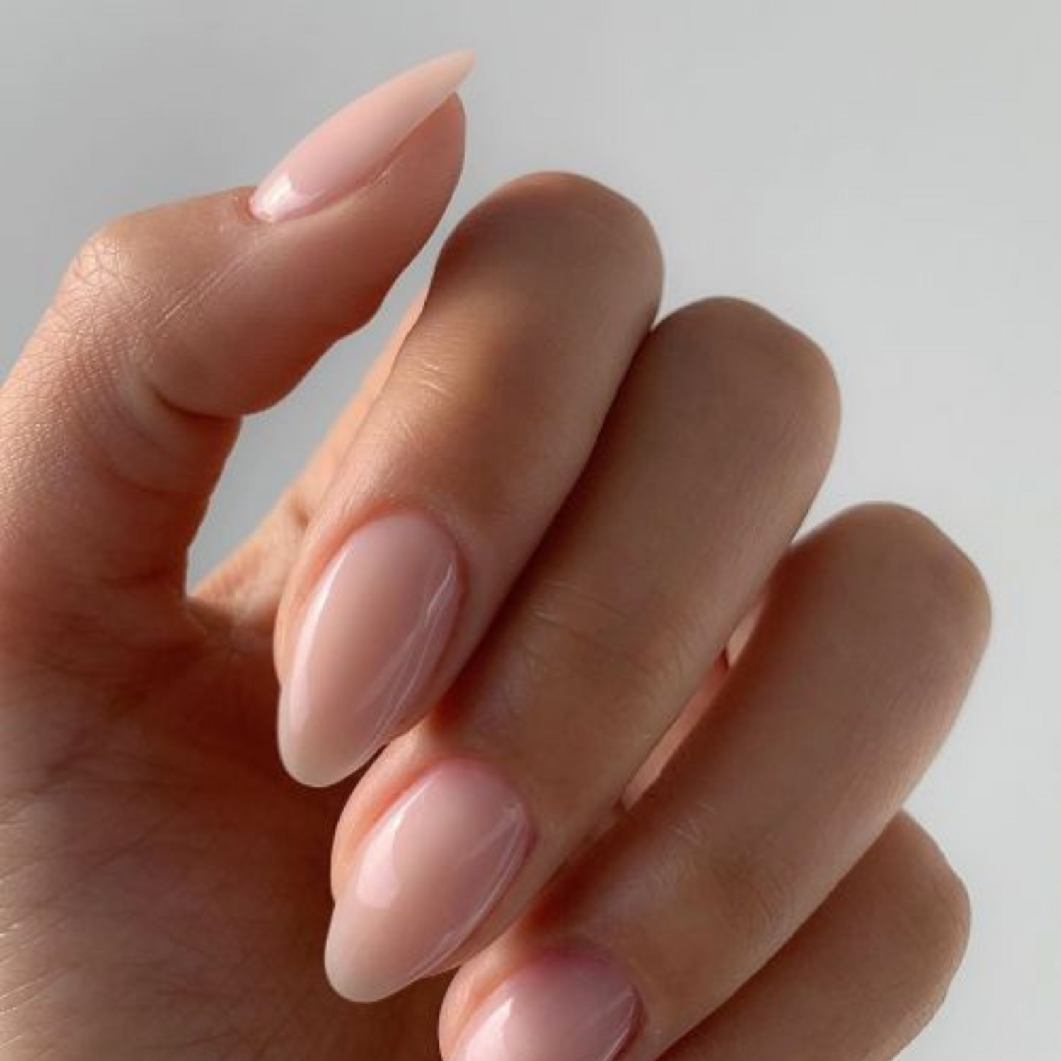 Sheer Nude Pink Almond Nails — Nail Shapes