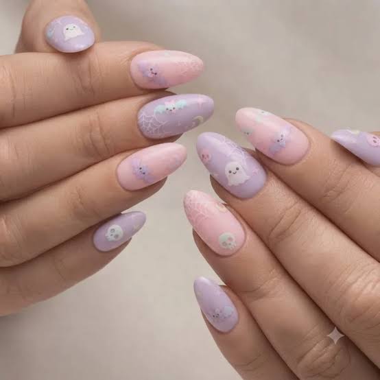 Pastel Ghost and Skull Kawaii Nails Pastel Ghost and Skull Kawaii Nails