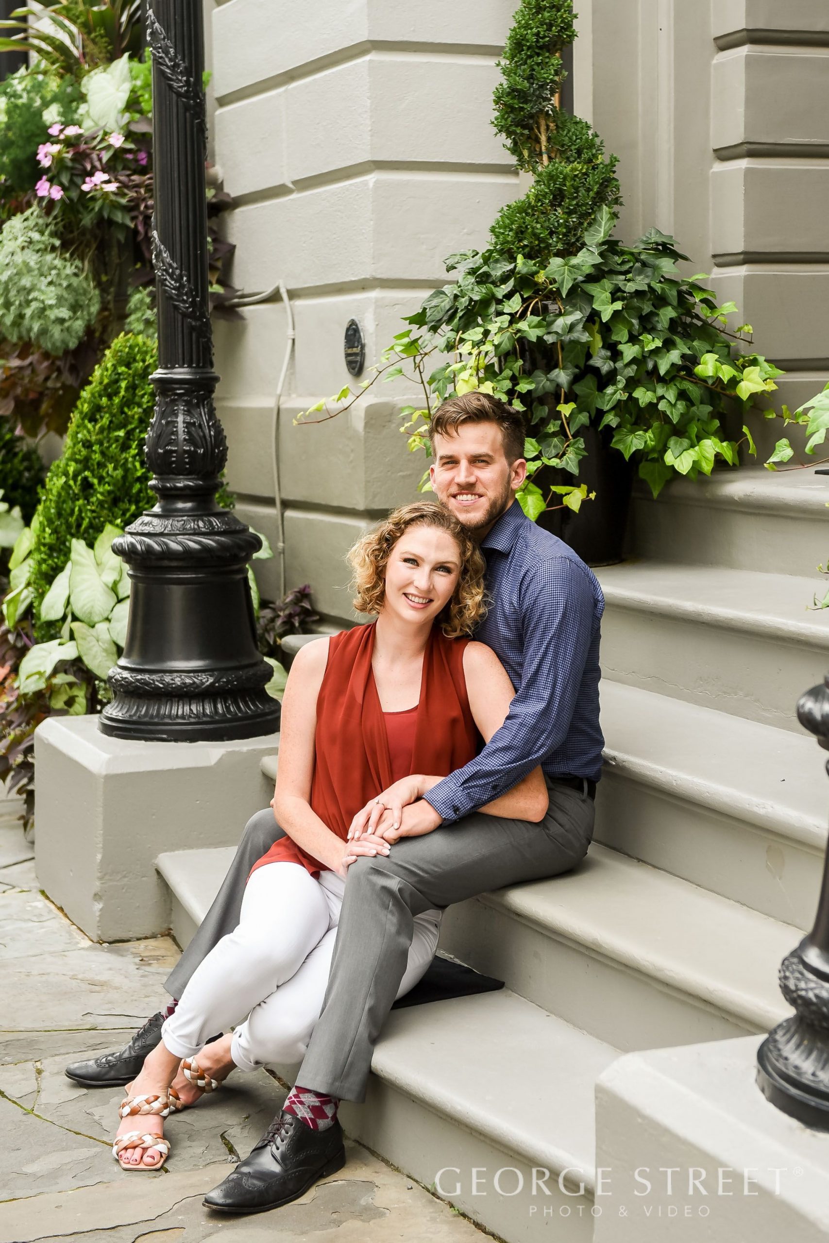 Moody Dusk Engagement: White Top and Dark Jeans Moody Dusk Engagement: White Top and Dark Jeans — Engagement Photo Outfits