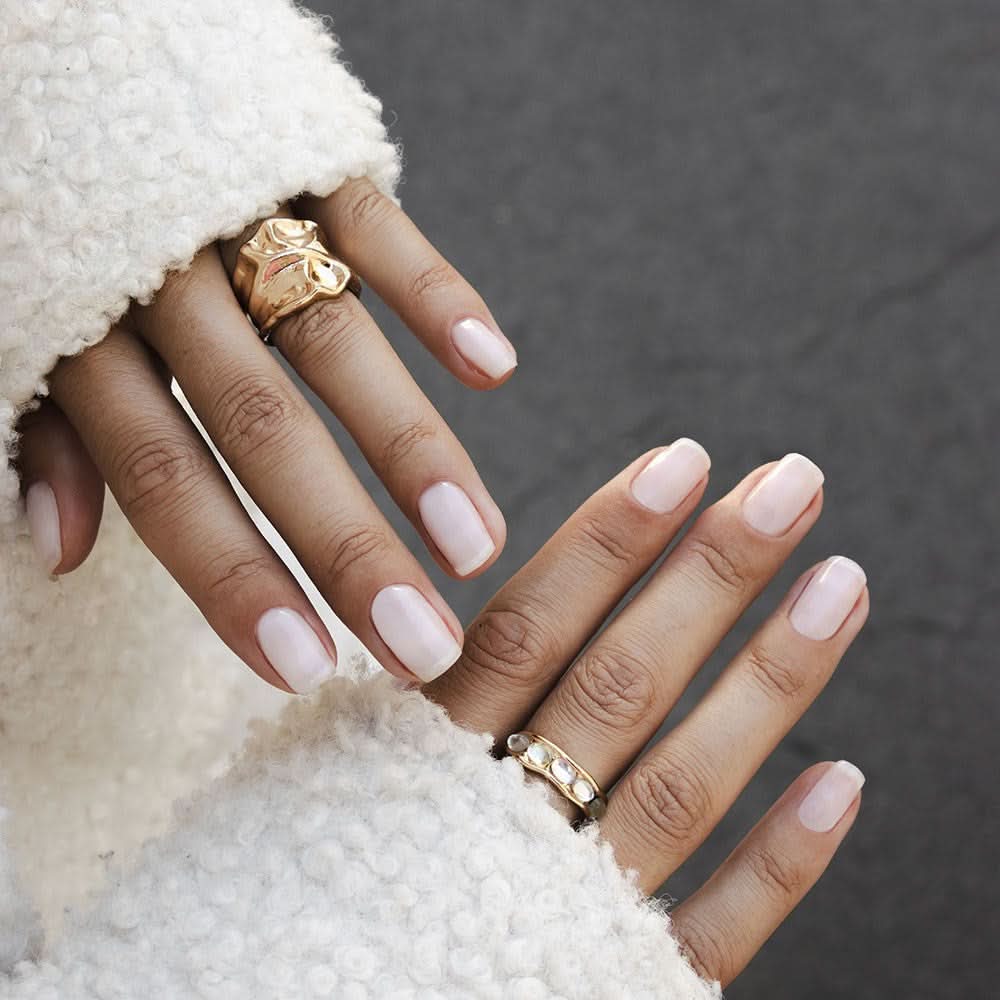 Milky White Short Square Nails Milky White Short Square Nails — Nails for Tan Skin