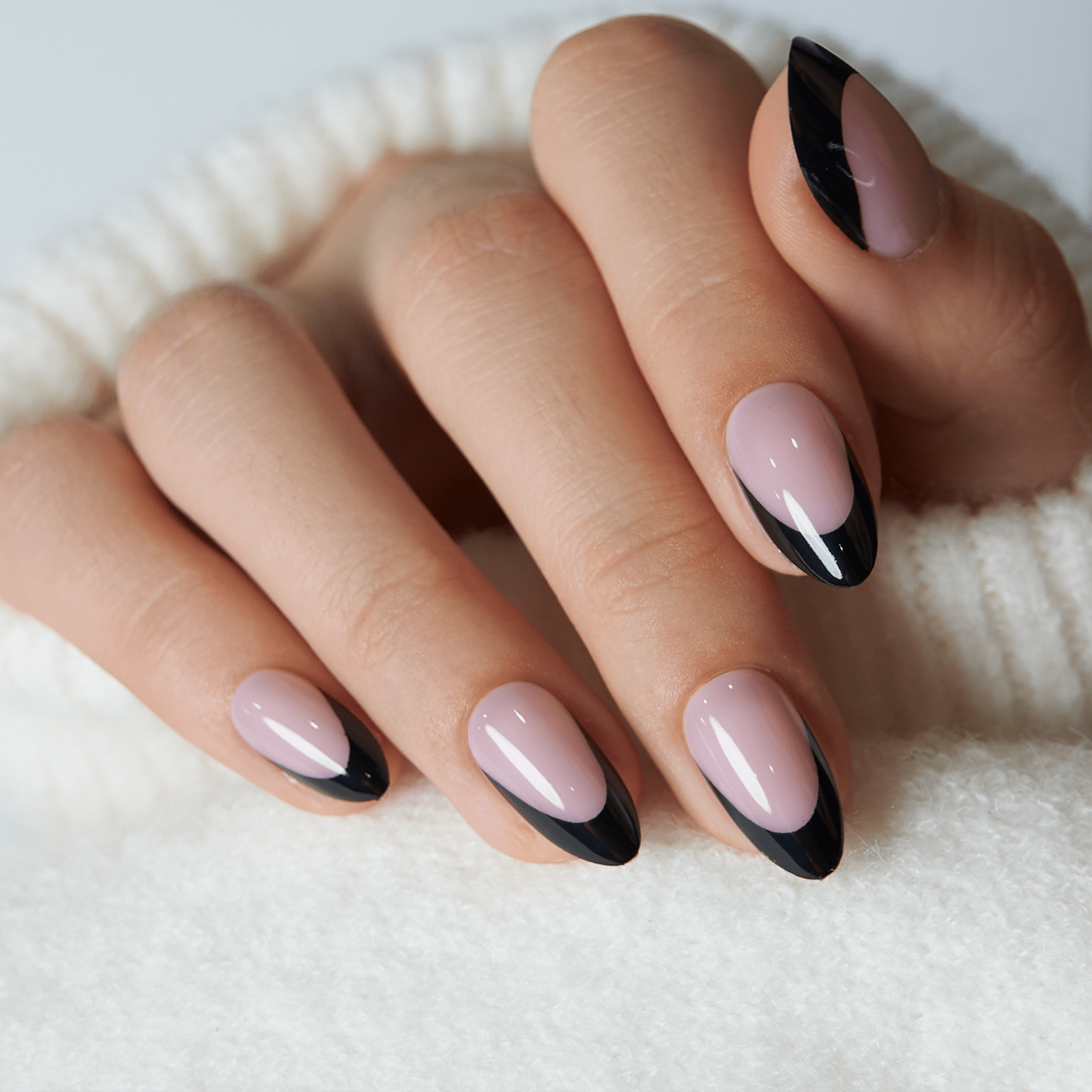 Soft Pink Short Almond French Nails — Almond French Tip Nails