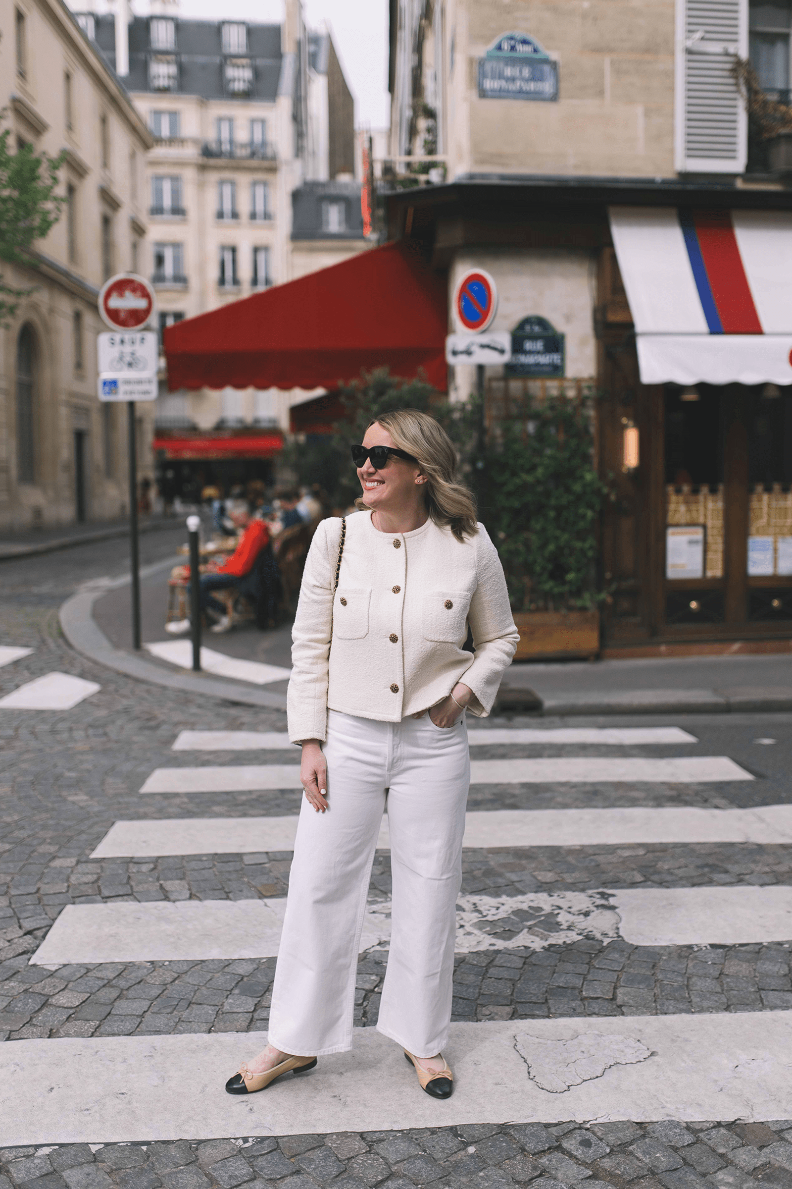 Tweed Jacket and Wide-Leg Jeans for Parisian Chic Tweed Jacket and Wide-Leg Jeans for Parisian Chic — Europe Outfits