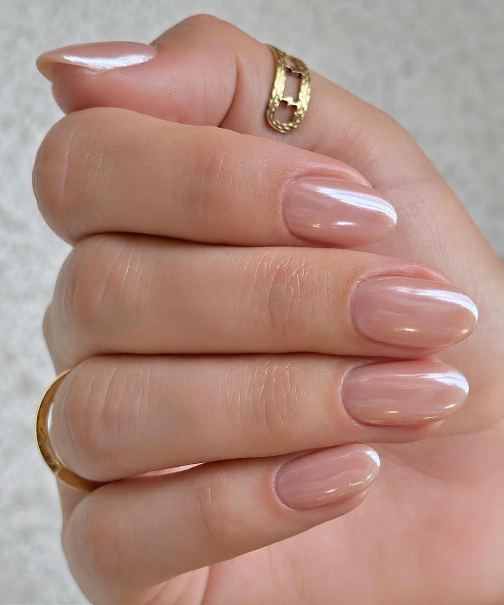 Sheer Nude Pearlescent Gloss Sheer Nude Pearlescent Gloss — Chrome Nails