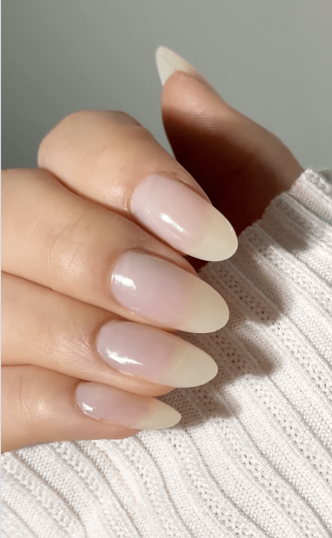 Translucent Pink Almond Tips Translucent Pink Almond Tips — Natural Nails