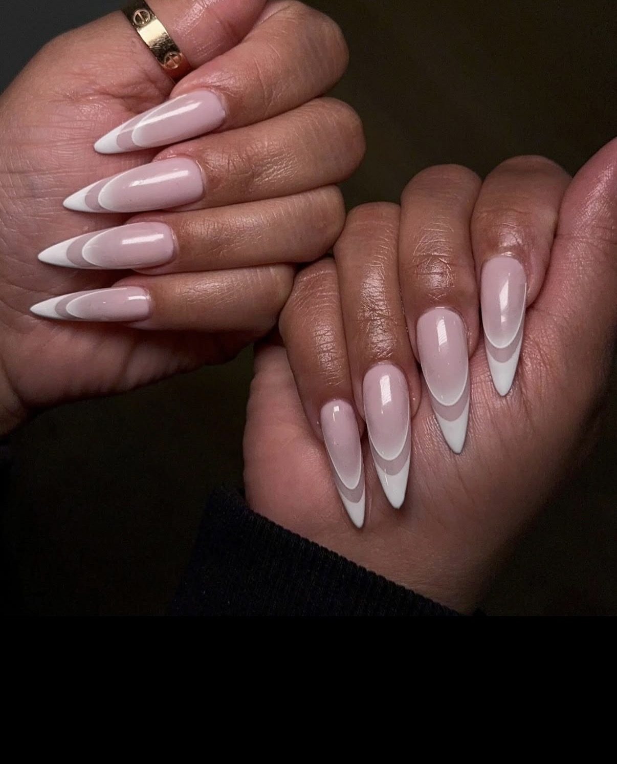 Long Stiletto Double French Tip Long Stiletto Double French Tip — French Ombre Nails