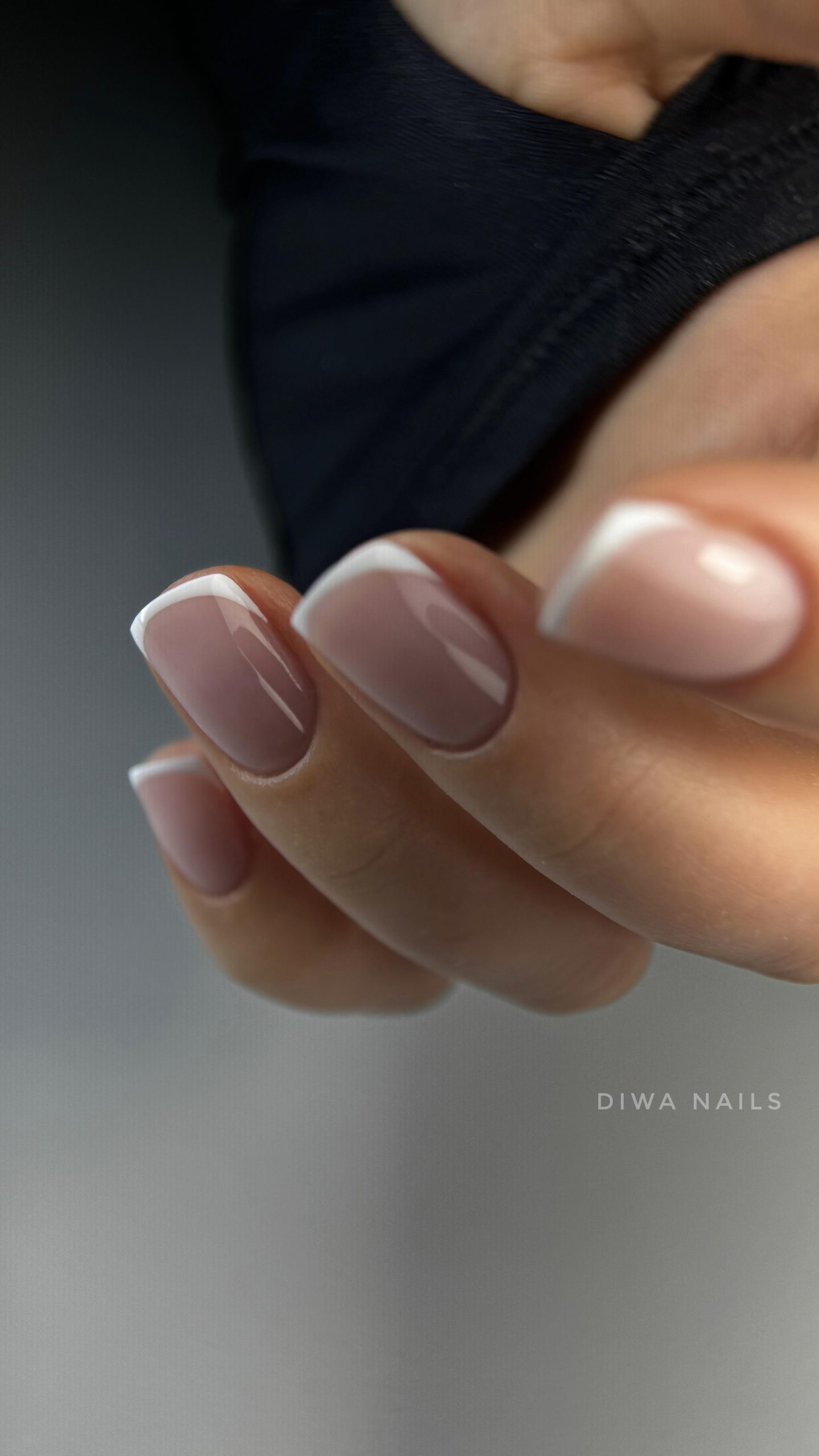 Nude Base With White Tips Visual Idea Nude Base With White Tips Visual Idea — Micro French Nails