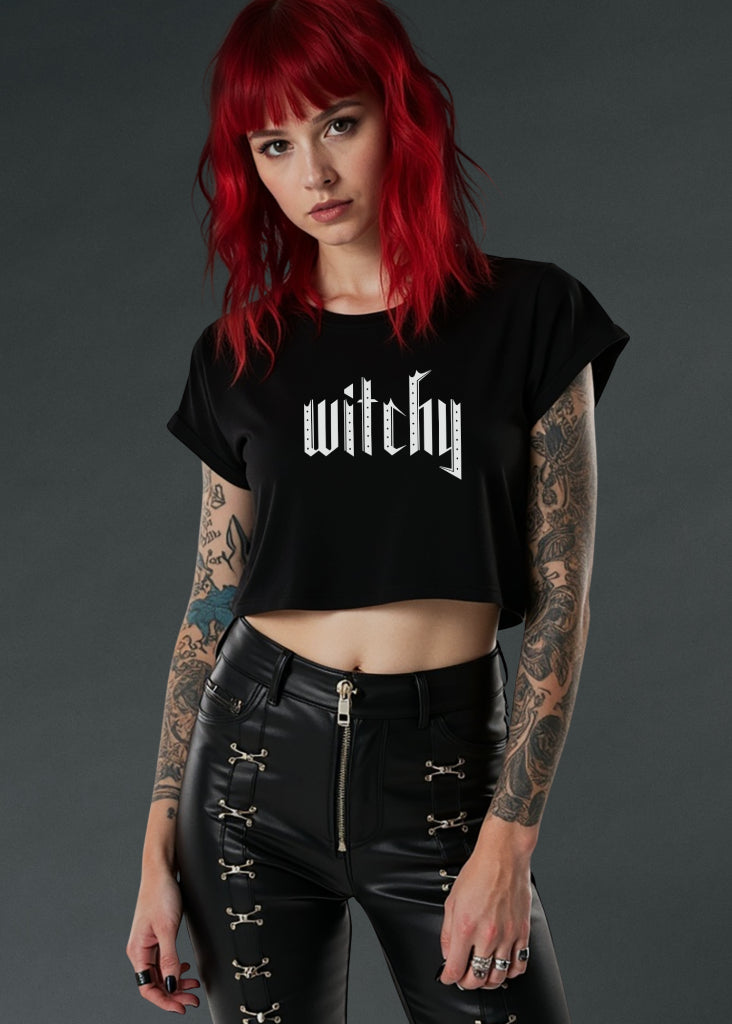Gothic Graphic Tee Paired with Leather-Look Pants — Alt Outfits