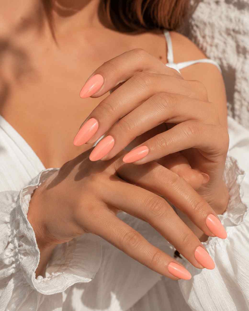 Beach Peach Press On Nails | Reusable Soft Gel Nails – Naakhun.com