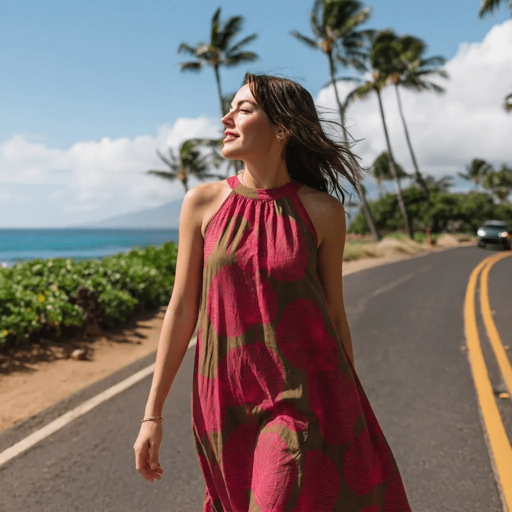 Bold Pink Tropical Maxi Dress for Island Adventures — Hawaii Outfits