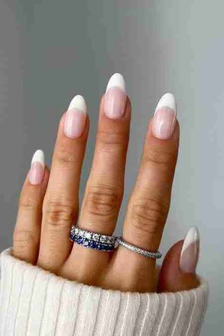 Leopard French Tip Long Almond Nails — Nails for Women Over 60