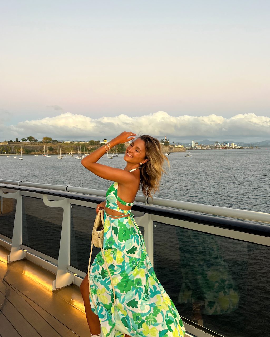 Floral Print Two-Piece Set with High-Slit Maxi Skirt for Cruise Floral Print Two-Piece Set with High-Slit Maxi Skirt for Cruise — Cruise Outfits