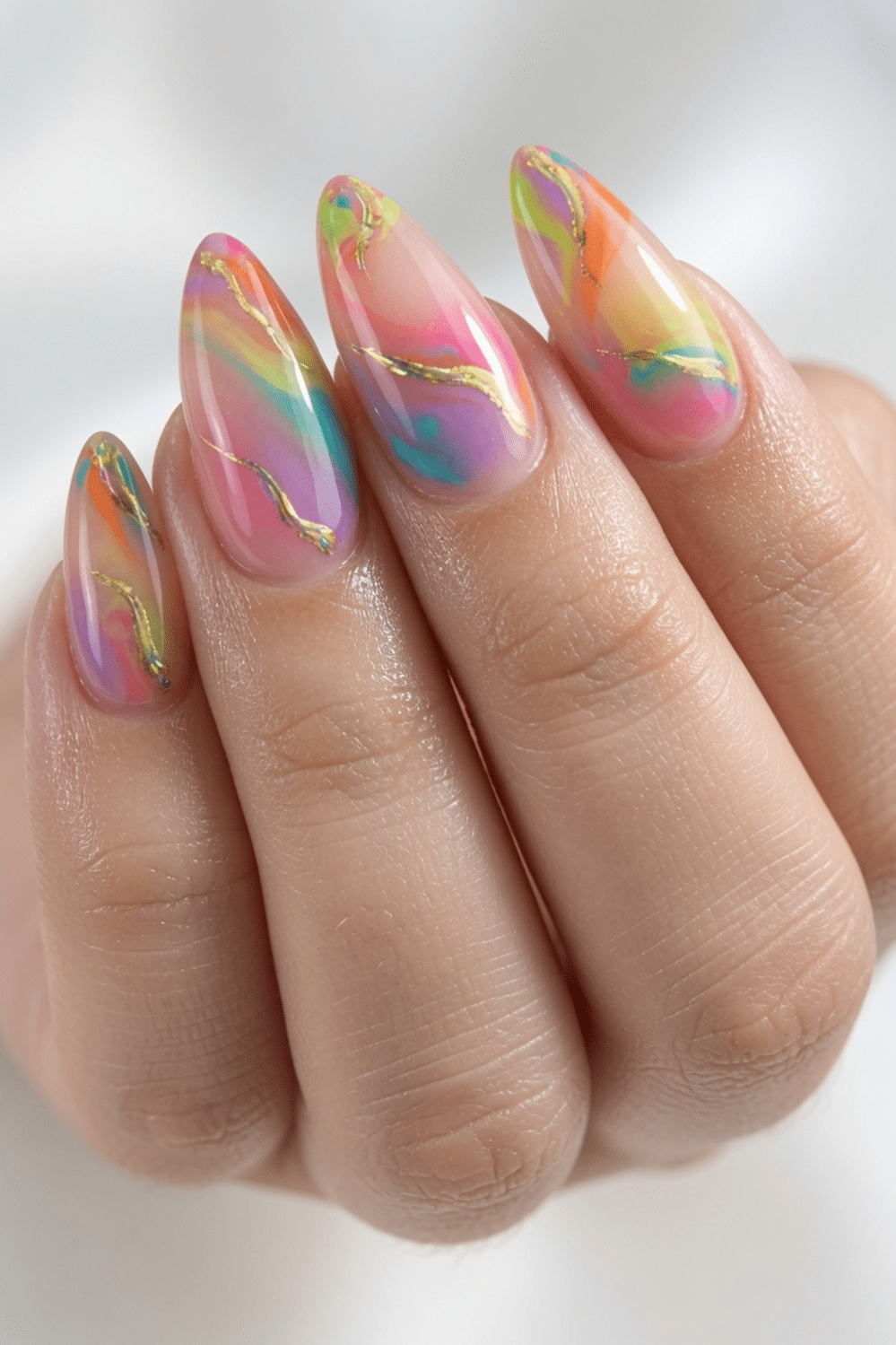 Gold Foil Accents On All Nails Visual Idea Gold Foil Accents On All Nails Visual Idea — Nail Trends