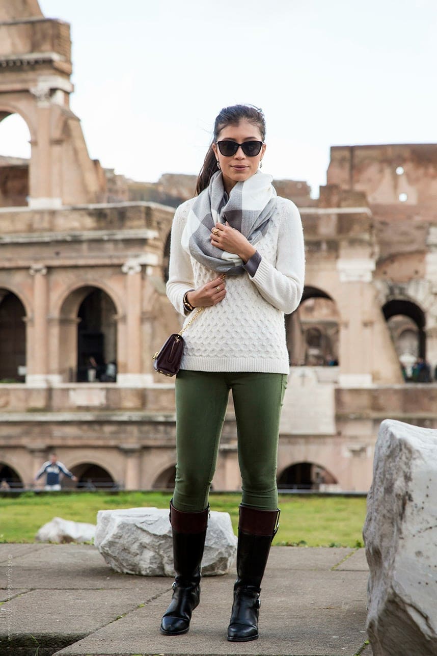 Cozy Cable-Knit Sweater for Sightseeing in Rome — Italy Outfits