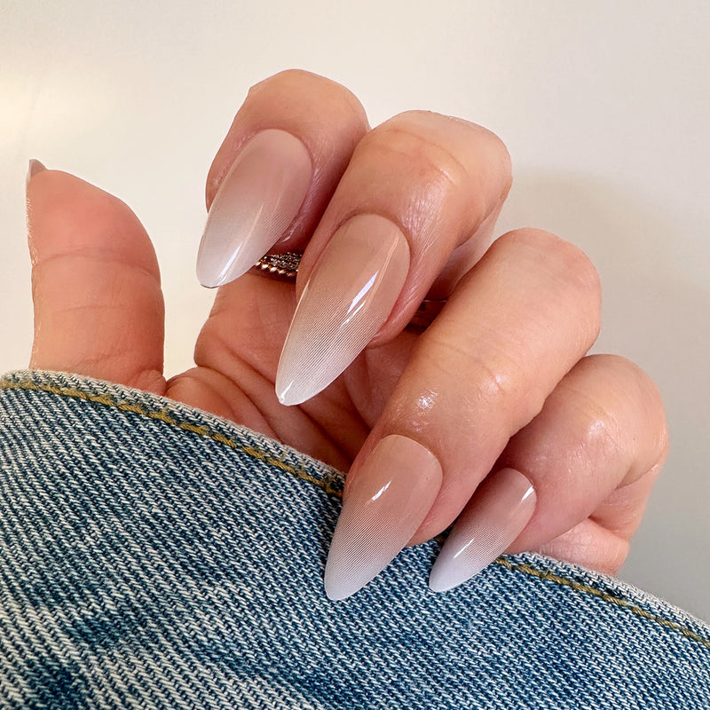 Sheer Pink to Light Blue French Ombre Sheer Pink to Light Blue French Ombre — Ombre Nails