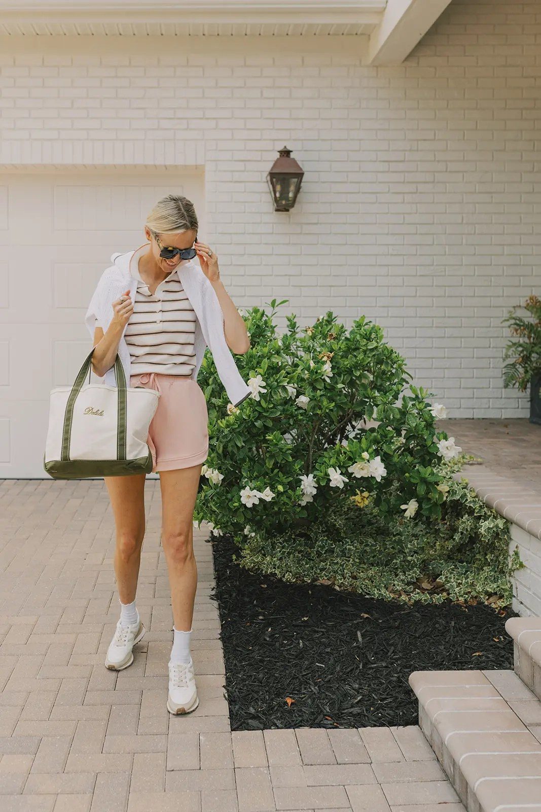 Playful Pink Shorts with Layered Tops — Mom Outfits