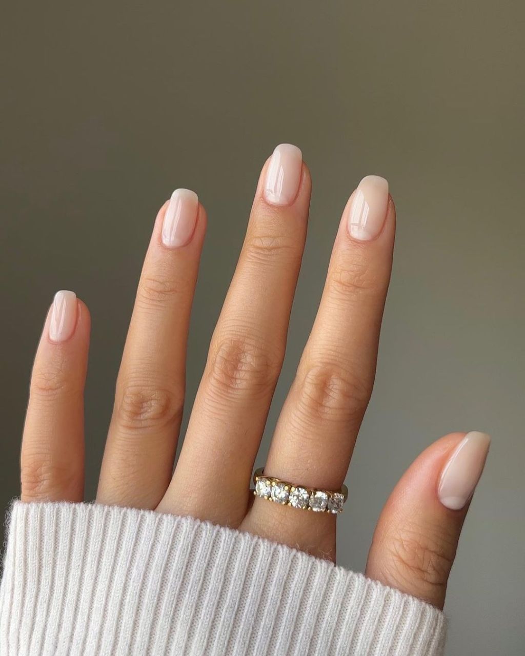 Long Stiletto Opaque Milky White Pearlescent — Milky Nails