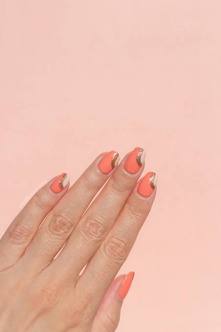 Matte Visual Idea — Peach Nails
