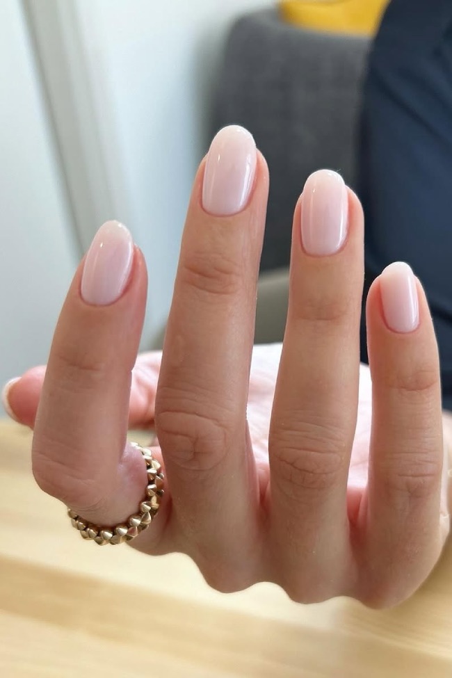 Sheer Milky Glossy Almond Nails — Funny Bunny Nails