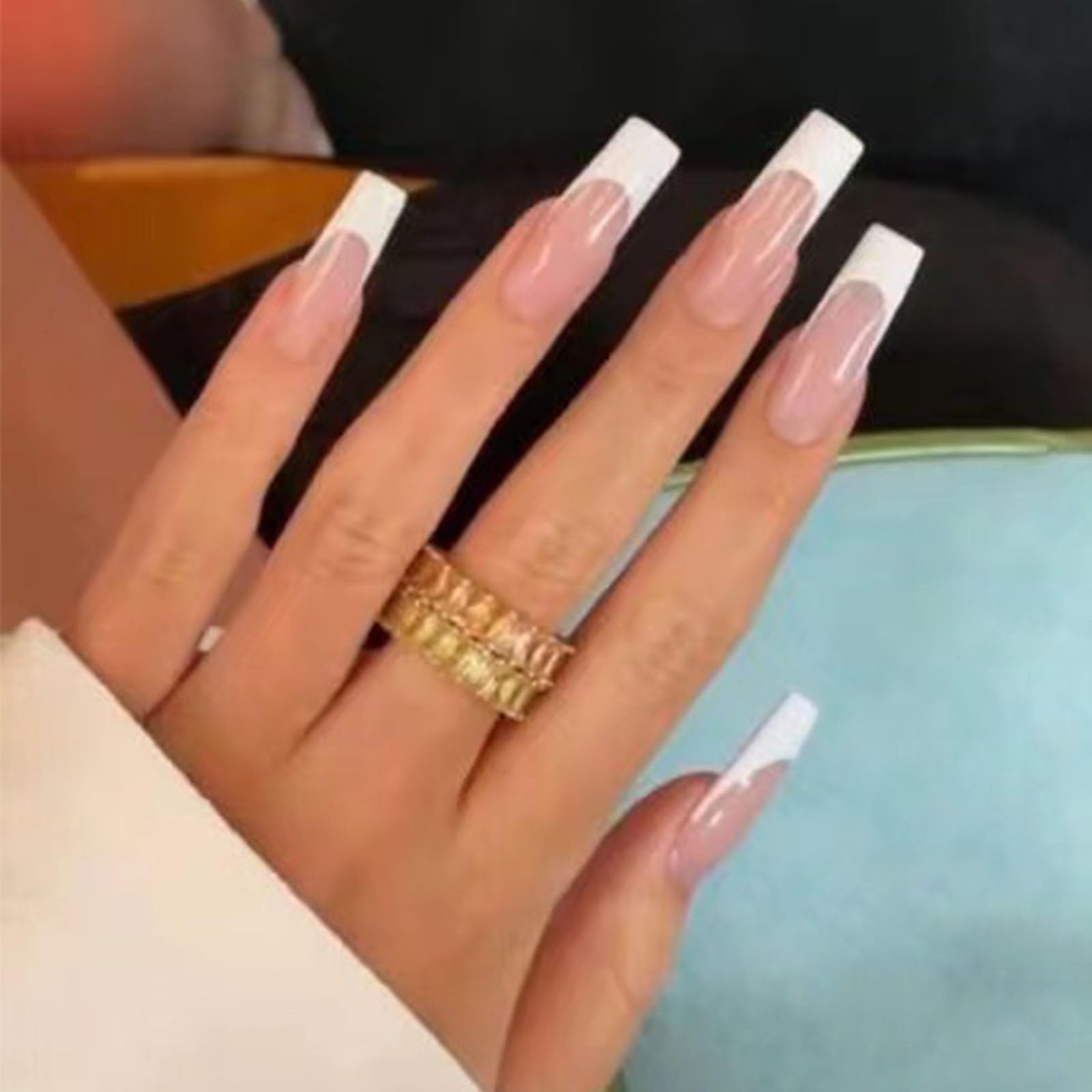 French Tips Visual Idea — Long Nails