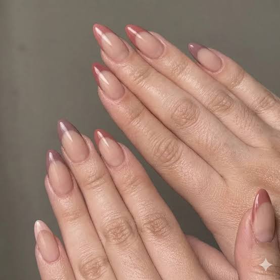 Sheer Nude French Stiletto Nails Sheer Nude French Stiletto Nails — Nails for Women Over 50