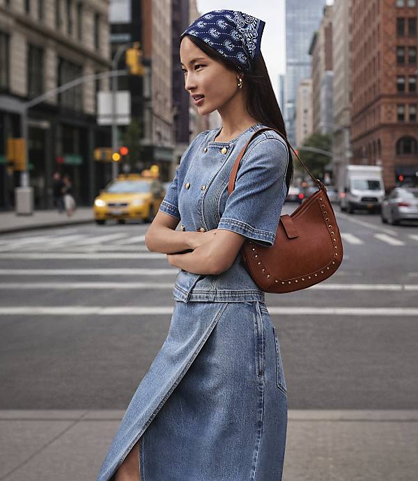 Denim Jacket and Wrap Skirt for City Wear Petite Outfits